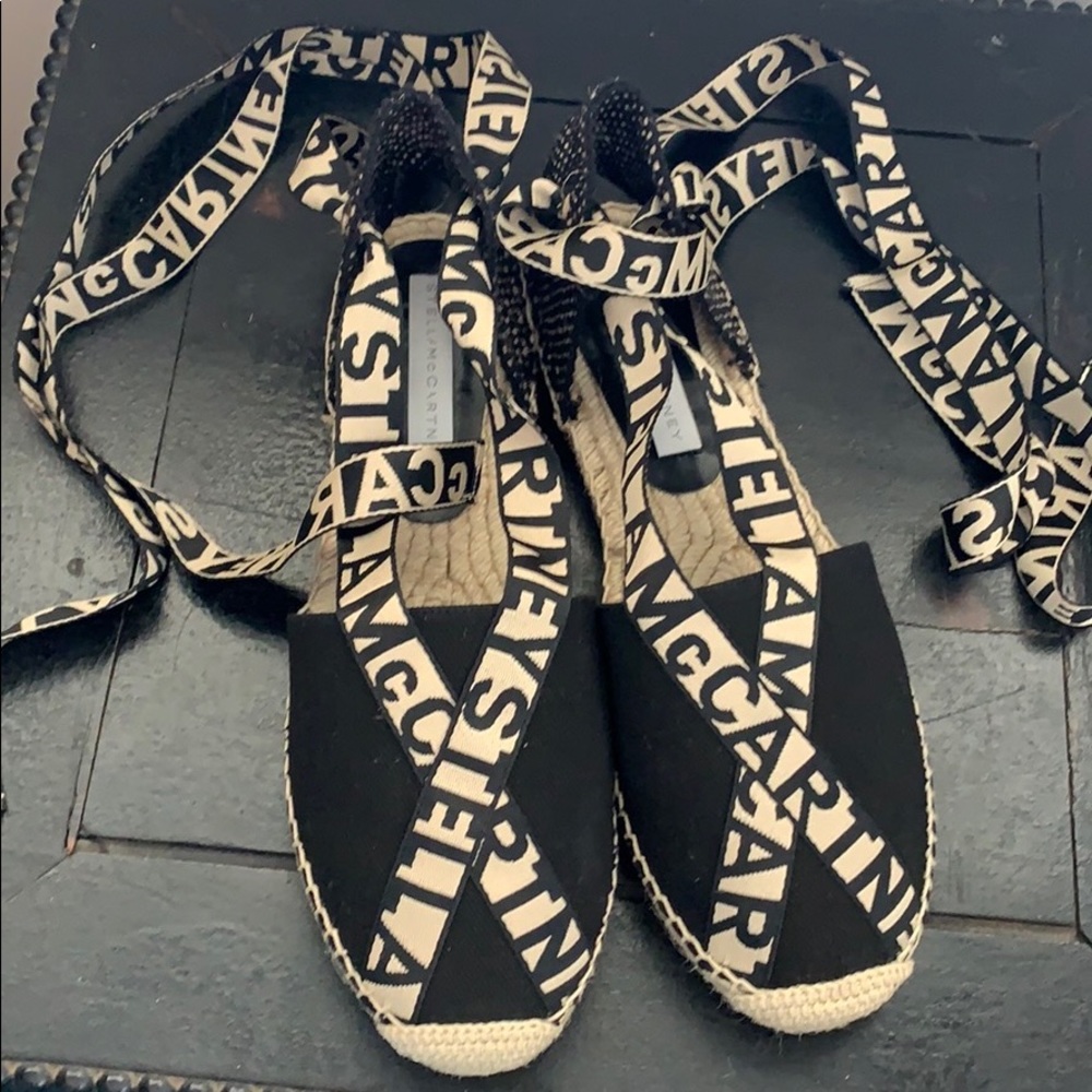 NWT Stella McCartney flat espadrilles logo ribbon - Picture 3 of 16
